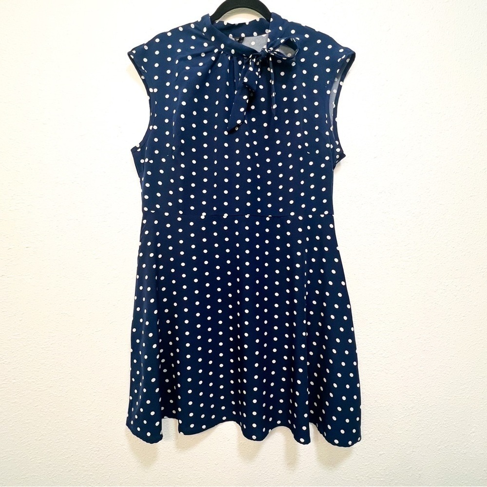 SHEIN polka navy dot dress